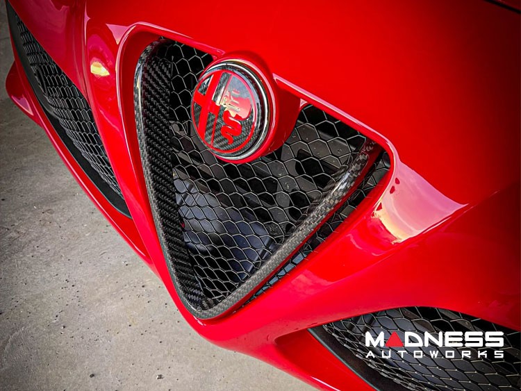 Alfa Romeo 4C Carbon Fiber Badge Cover Kit - Alfa Romeo Logo in